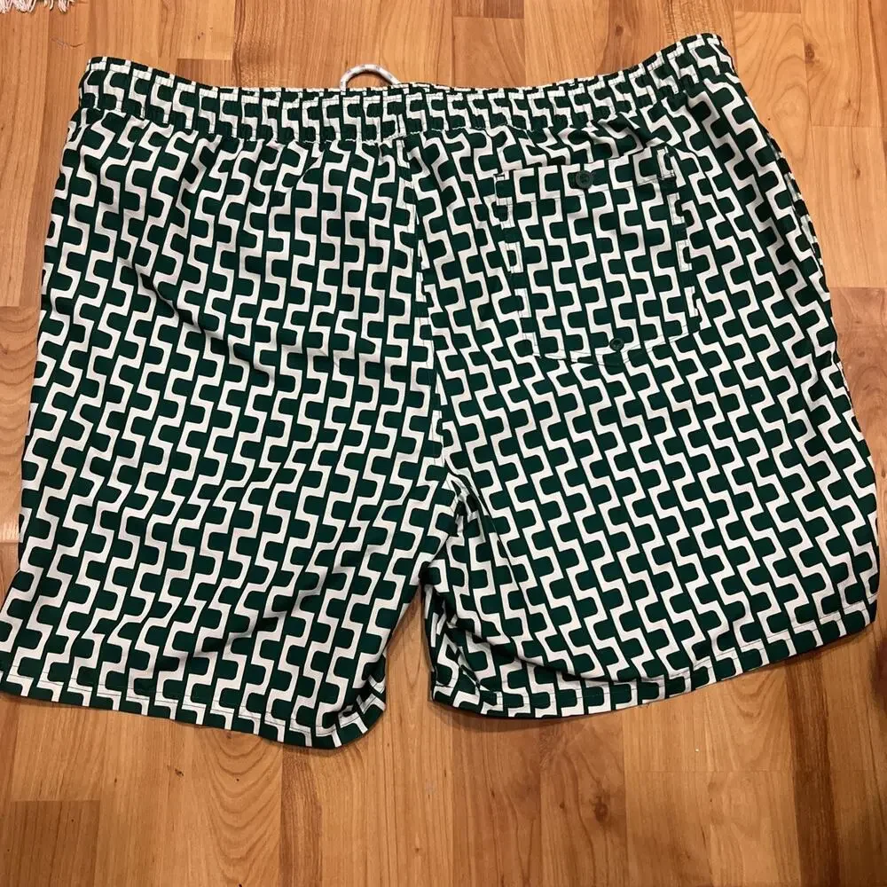 Original Use 7” Swim Trunks Geo Print Green Men’s XXL